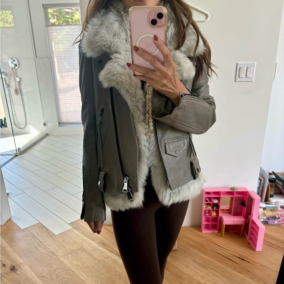 All saints Removable shearling leather jacket - Picture 13 of 13